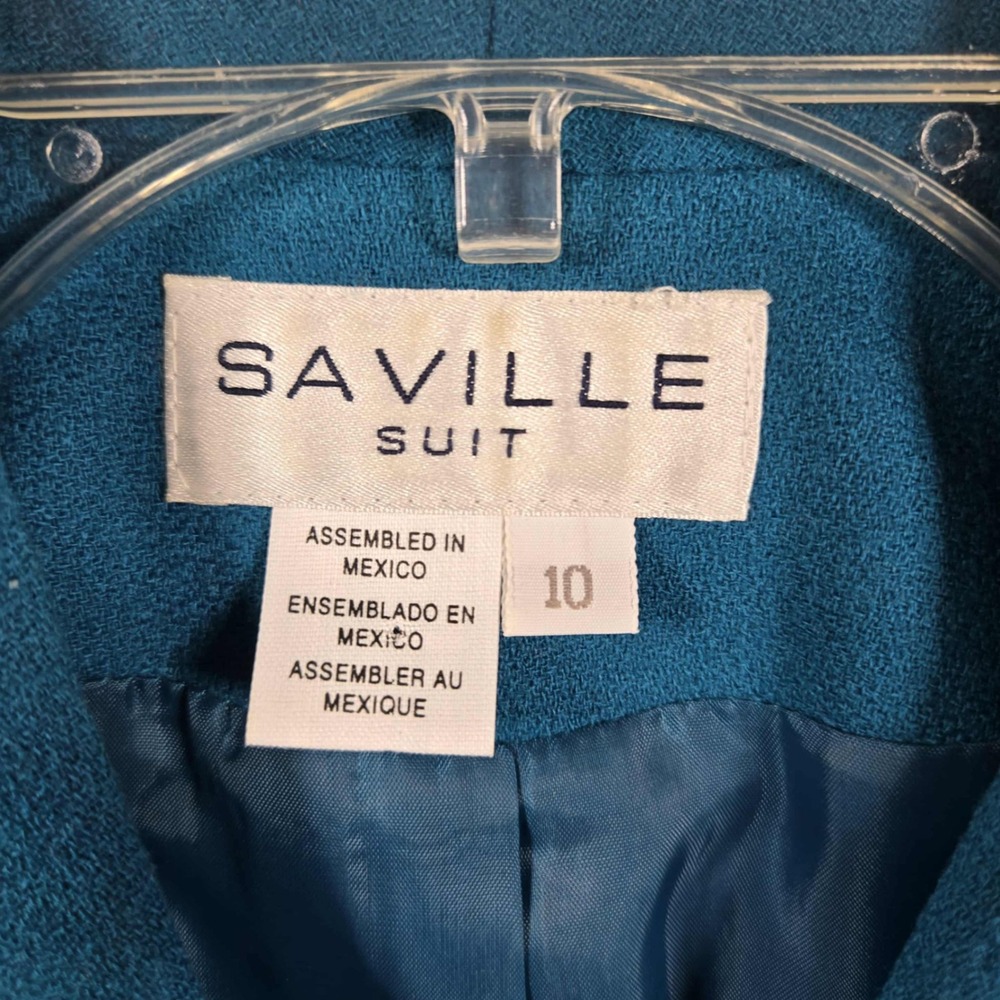 Saville Suit Blazer Blue Wool One‎ Button Vintage - Womens Size 10 - Picture 2 of 6